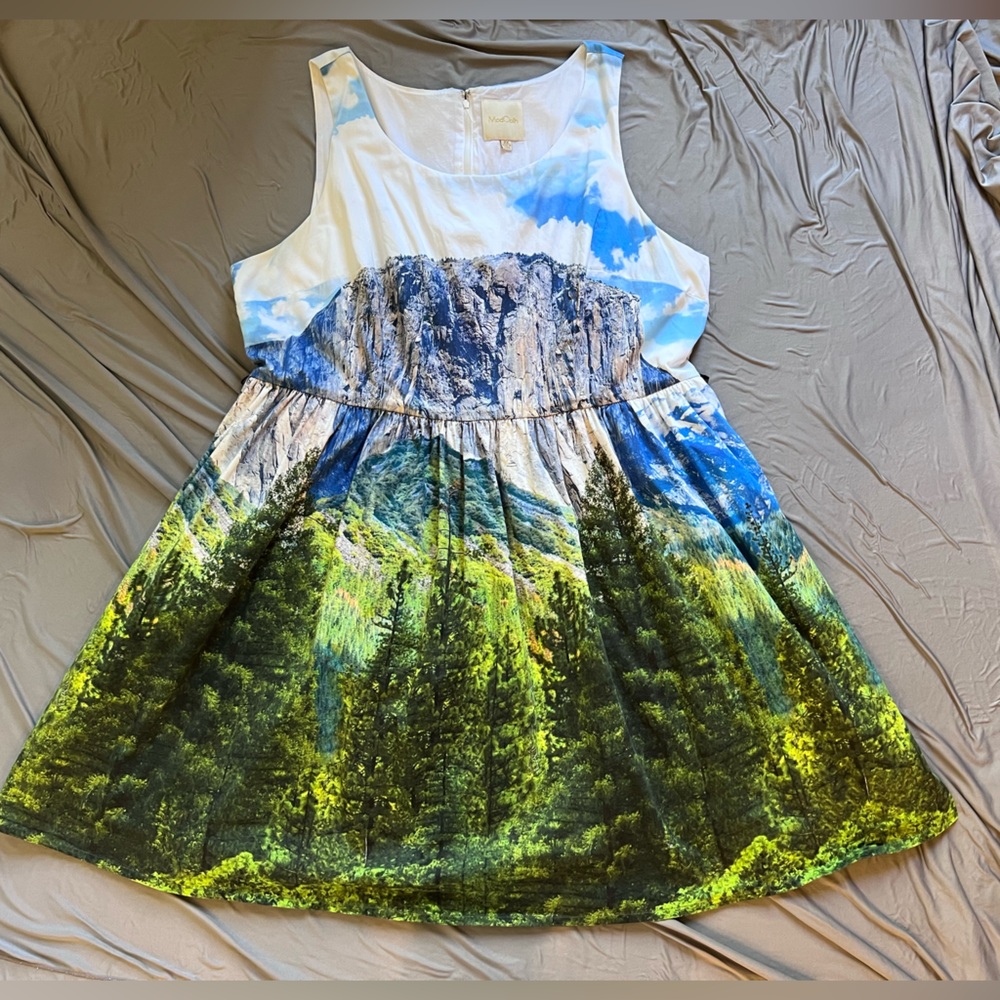 Modcloth mountain landscape dress 2x